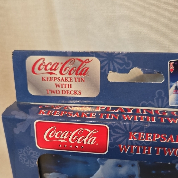 Vintage Coca-Cola Keepsake Tin With Two Decks Of Bicycle Playing Cards - Picture 5 of 5